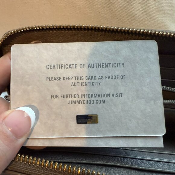 JIMMO CHOO Full Zip Long Wallet - Grey with Silver Stars - Picture 10 of 16